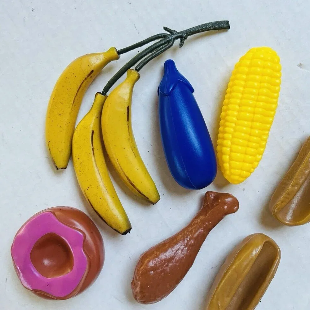 Children’s Kids Play Food Fruit Vegetable Lot of 7 Pretend Plastic Various